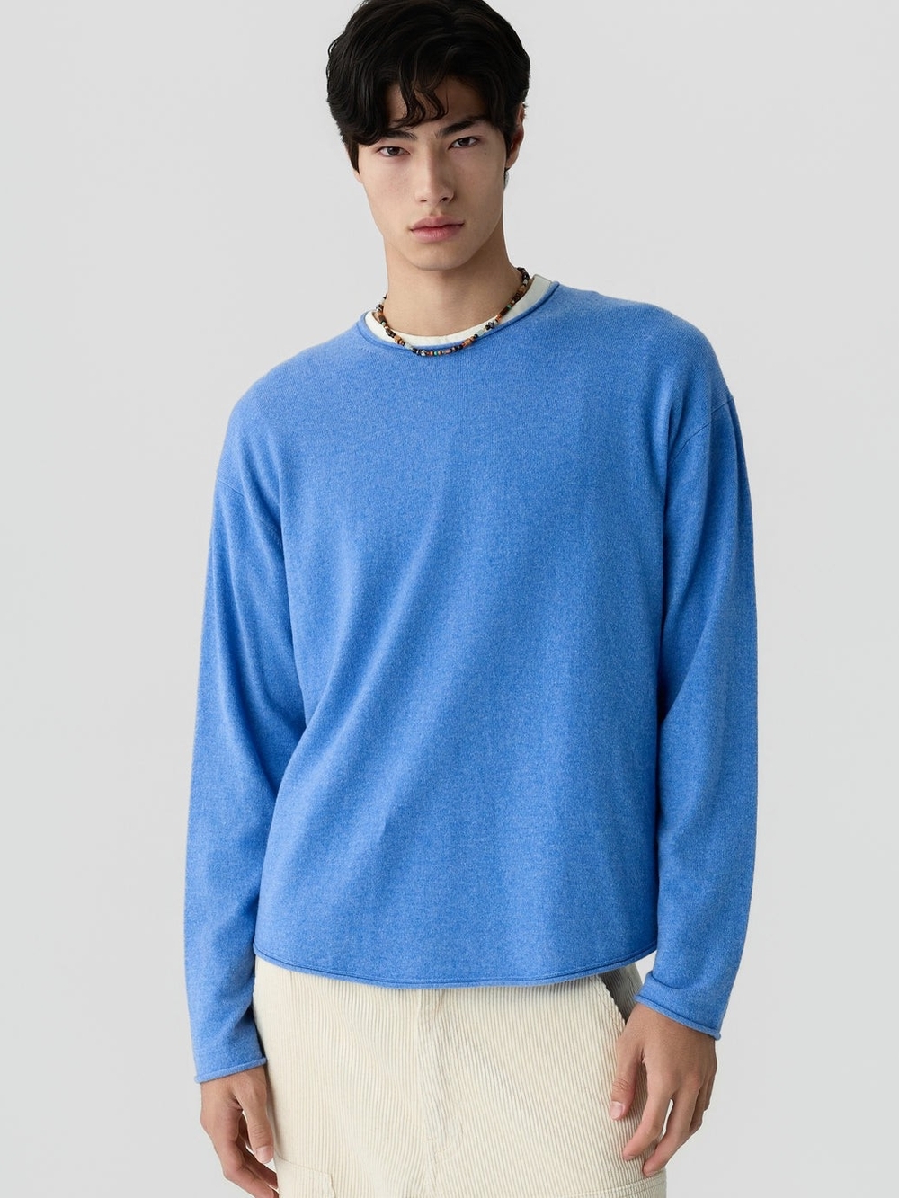 Guest in Residence Oversized Crew Cashmere Sweater - Delft Blue - S - NWOT